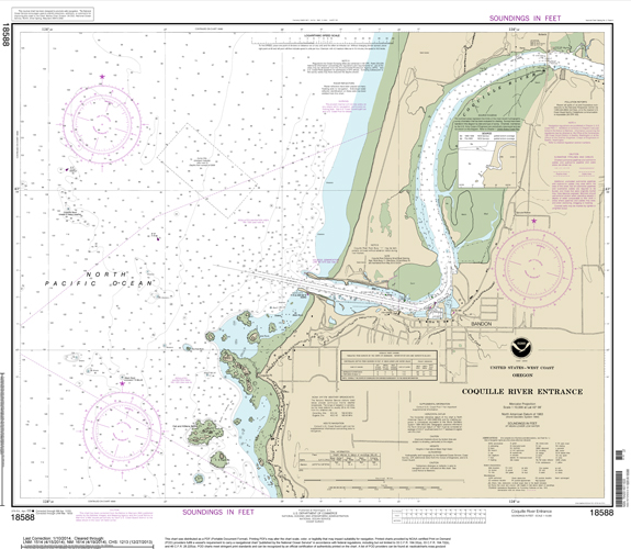 Nautical Chart 18588 Coquille River Entrance