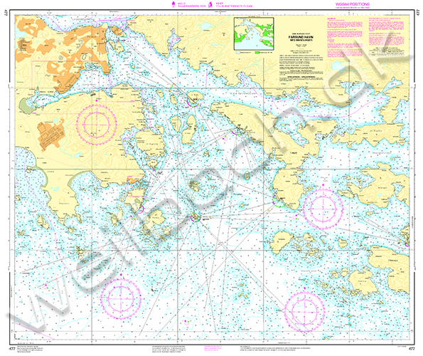 Nautical Chart 477 Farsund Havn med innseilinger.