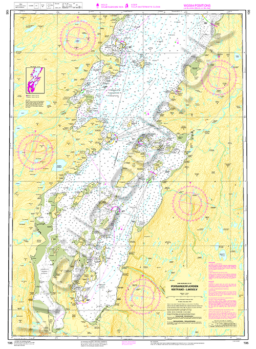 Nautical Chart 106 Porsangerfjorden Kistrand - Laksel