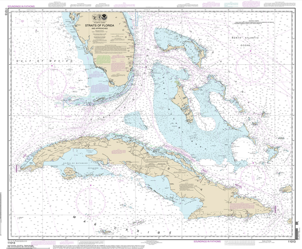 Nautical Chart 11013 Straits of Florida and Approache