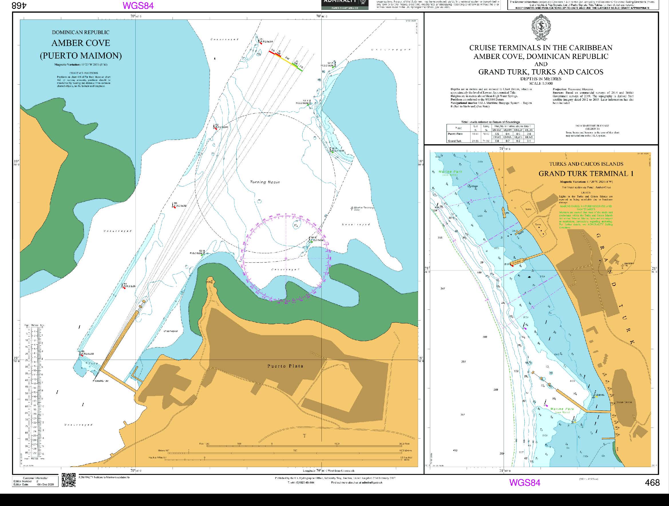 Nautical Chart 468 Caribbean-Turks/Caicos